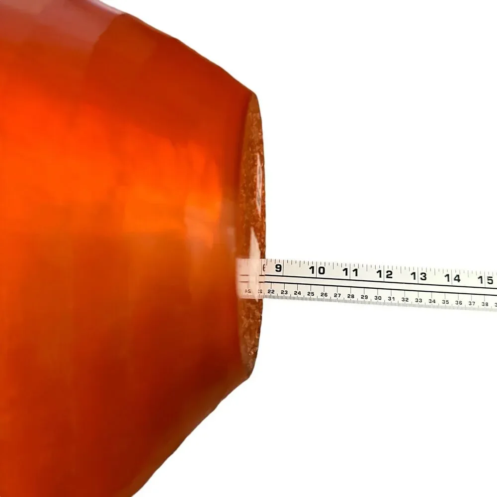 Ethan Allen‎ Adara Glass Bowl Orange Amber XL Floor Vase Abstract Centerpiece